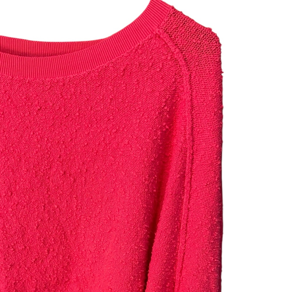 Free People Found My Friend Balloon Sleeve Sweatshirt Barbie Pink Small Costal - Picture 8 of 8